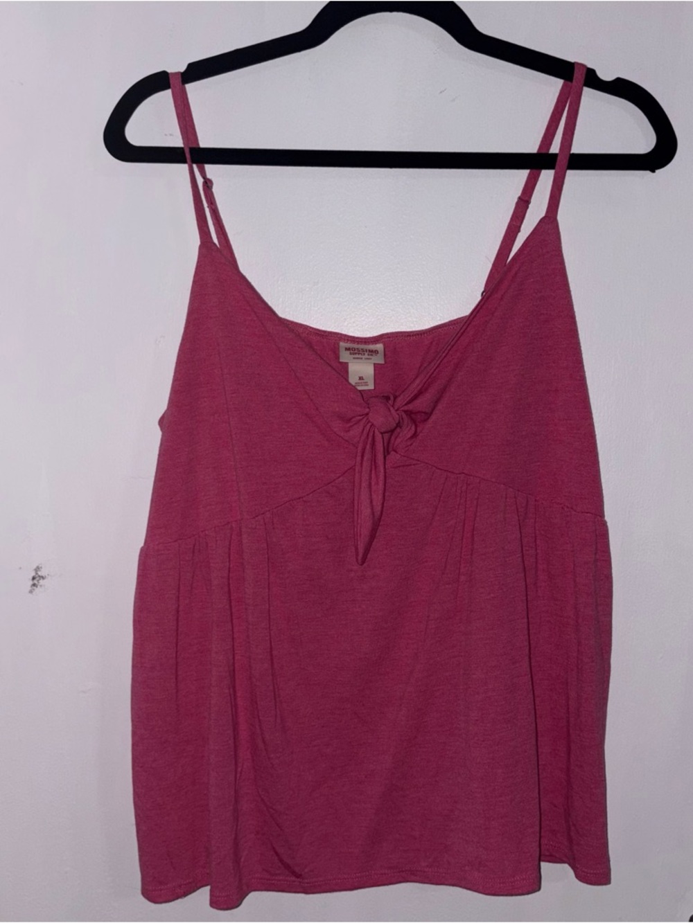 Mossimo Supply Co. Rose Pink Tie-Front Spaghetti Strap Tank